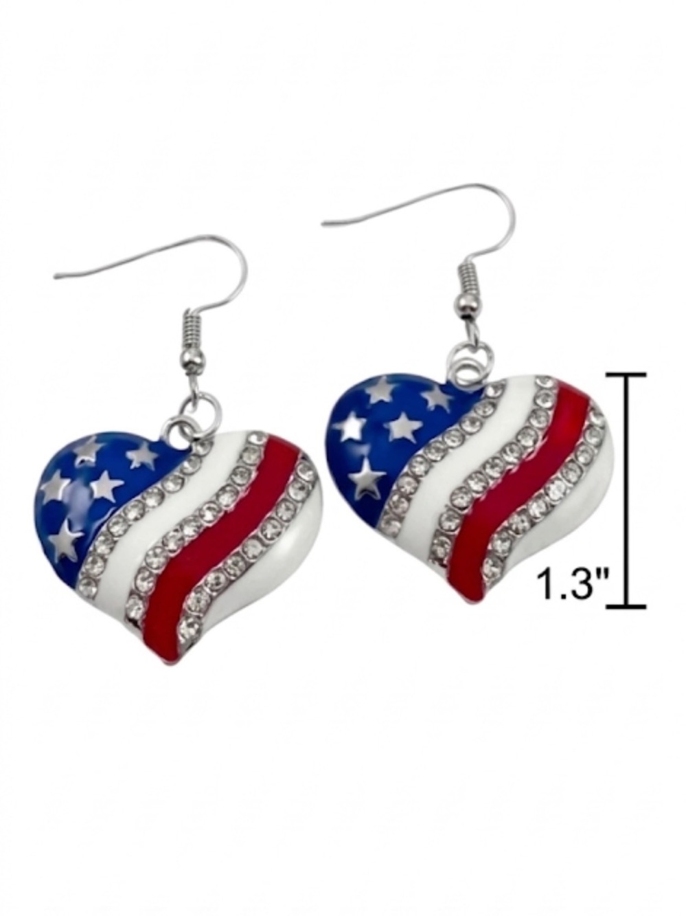 Patriotic Red White Blue Heart Earrings NWT Americana USA July 4th NWT
C3 - Picture 4 of 5
